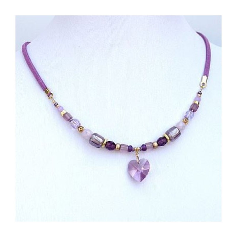 Violet Heart Necklace by Edita | Necklaces by Edita Jewelry