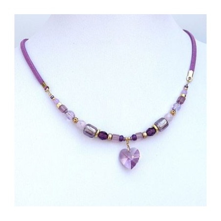 Violet Heart Necklace by Edita | Necklaces by Edita Jewelry