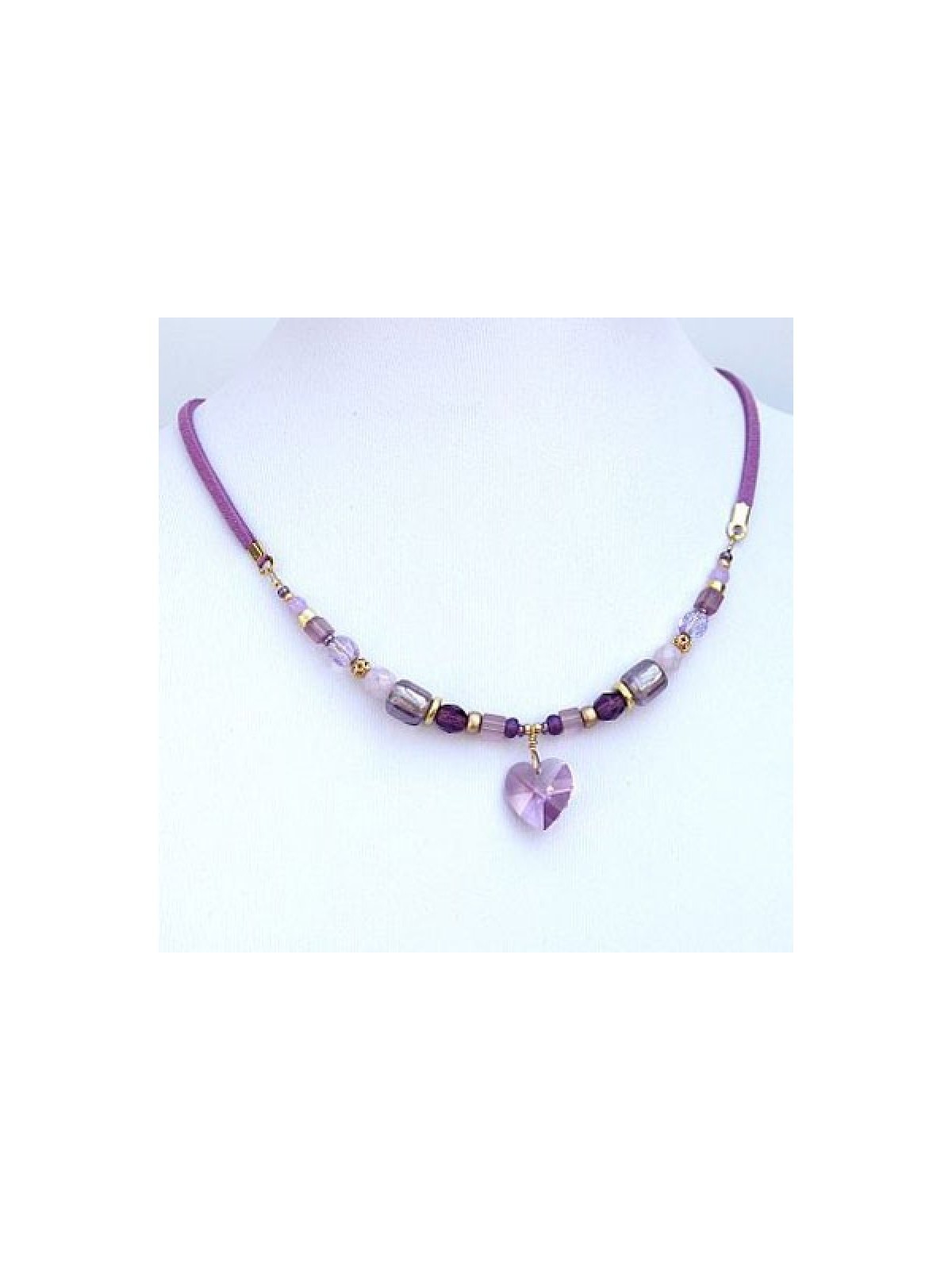 Violet Heart Necklace by Edita | Necklaces by Edita Jewelry