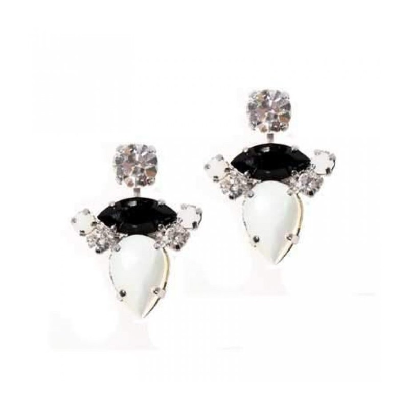 Amaro Dramatic Black and White Earrings with Se... | Earrings by Amaro