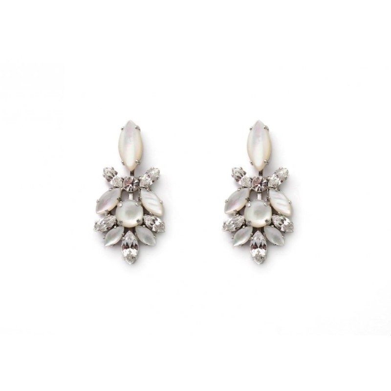 Amaro Handcrafted Pearl and Crystal Earrings Fl... | Earrings by Amaro