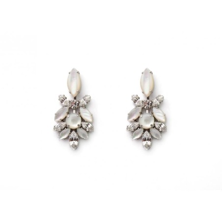 Amaro Handcrafted Pearl and Crystal Earrings Fl... | Earrings by Amaro