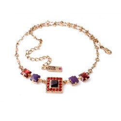 Amaro Handmade Necklace Colorful Square Stones... | Necklaces by Amaro