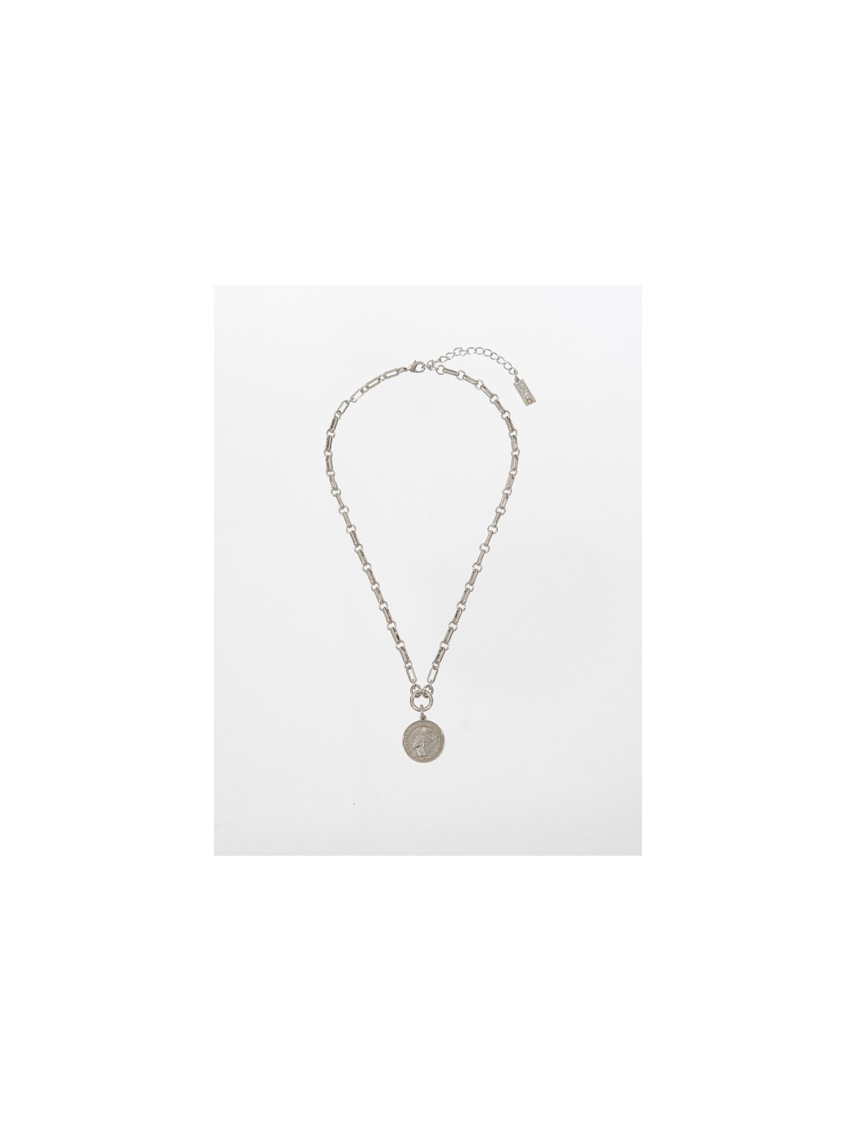 Amaro Handmade Silver Plated Antique Coin Neck... | Necklaces by Amaro