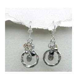 Shimmering Silver Circle Earrings by Edita | Earrings by Edita Jewelry