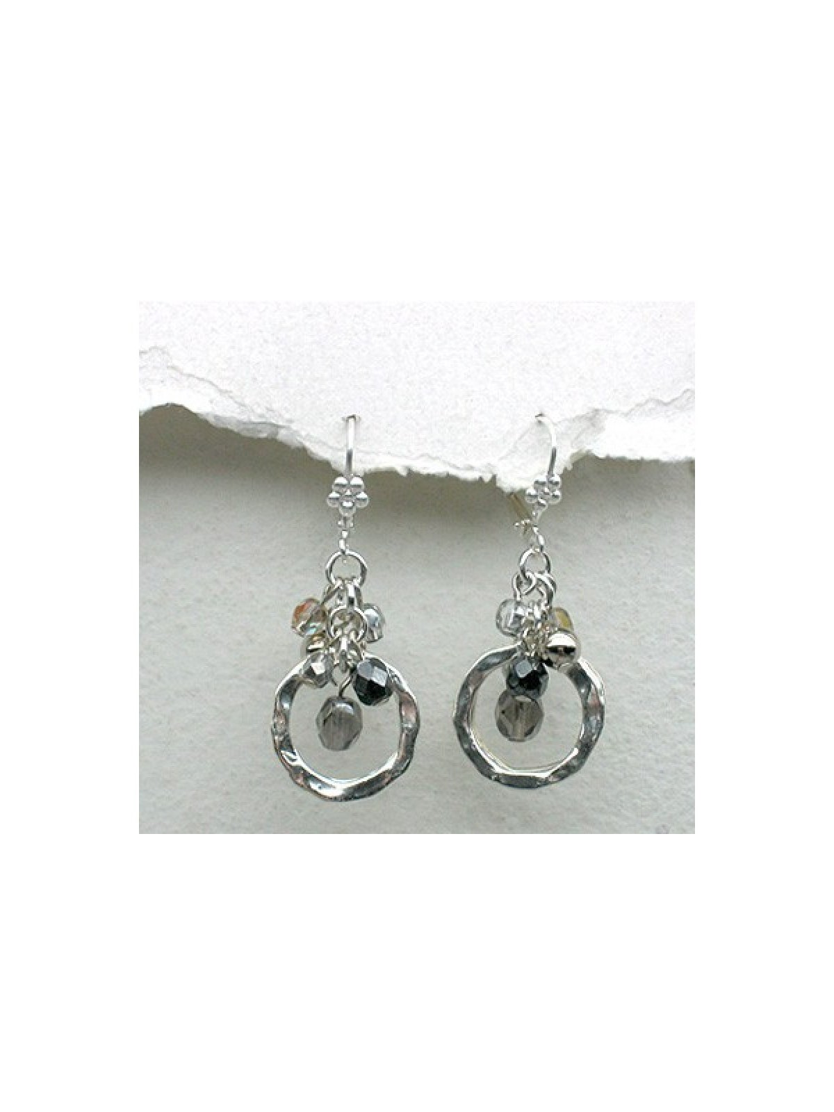Shimmering Silver Circle Earrings by Edita | Earrings by Edita Jewelry