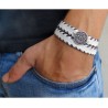 White Cord Bracelet for Men with Coin Eleme... | *Overstock & Specials