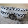 White Cord Bracelet for Men with Coin Eleme... | *Overstock & Specials