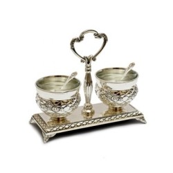 Elegant Silver Plated Salt and Pepper Dish | Salt & Pepper Shakers