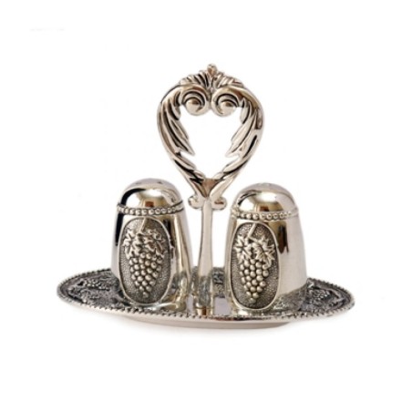 Three Piece Salt and Pepper Set Grape Design | Salt & Pepper Shakers