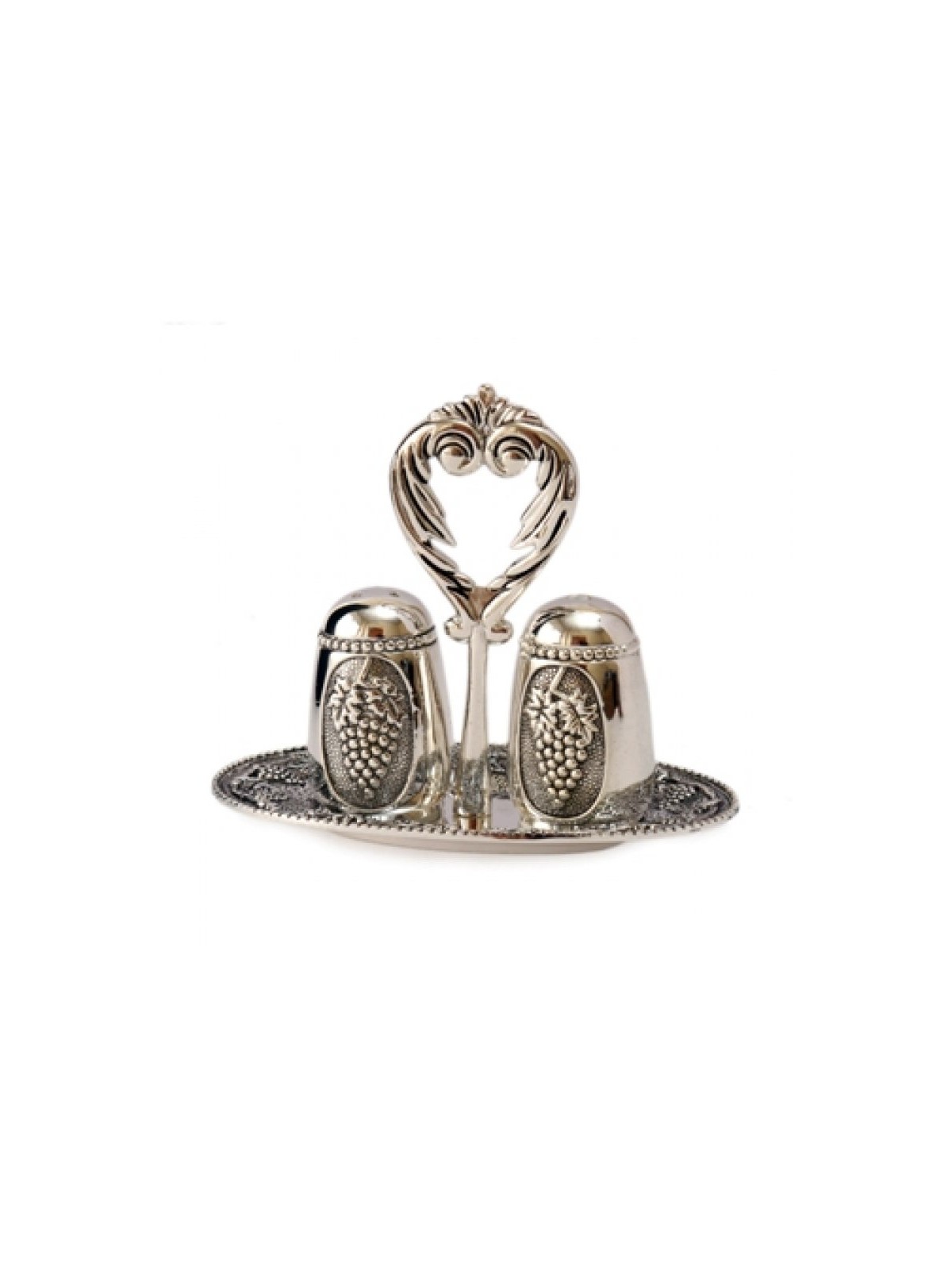 Three Piece Salt and Pepper Set Grape Design | Salt & Pepper Shakers