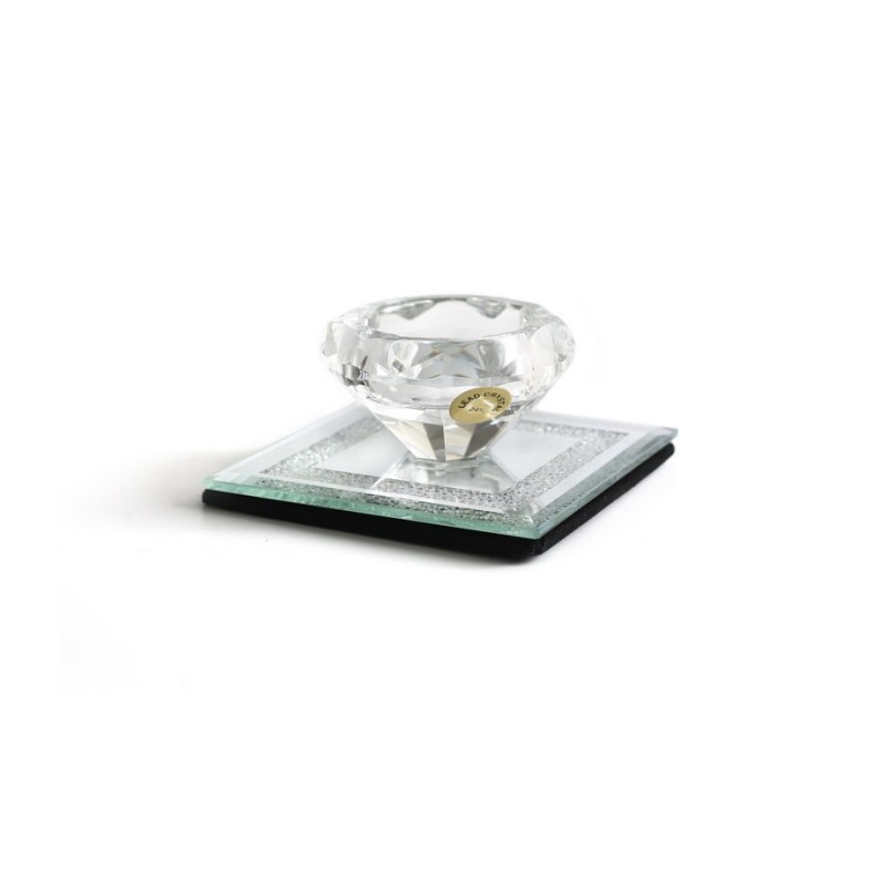 Crystal Glass Salt Holder Diamond Shape wit... | Salt & Pepper Shakers